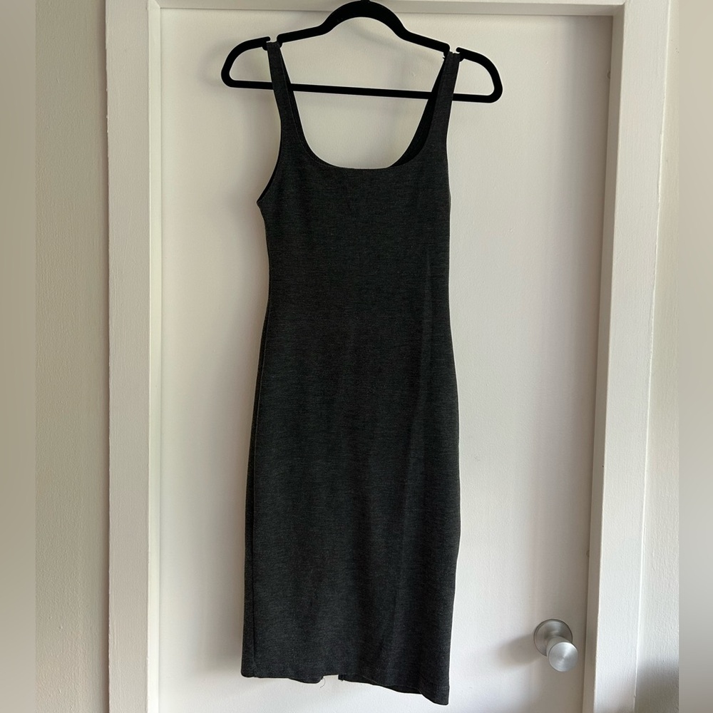 Zara Trafaluc gray bodycon dress with slit
